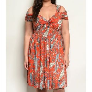NWT Botanical Print Dress Sz 2X